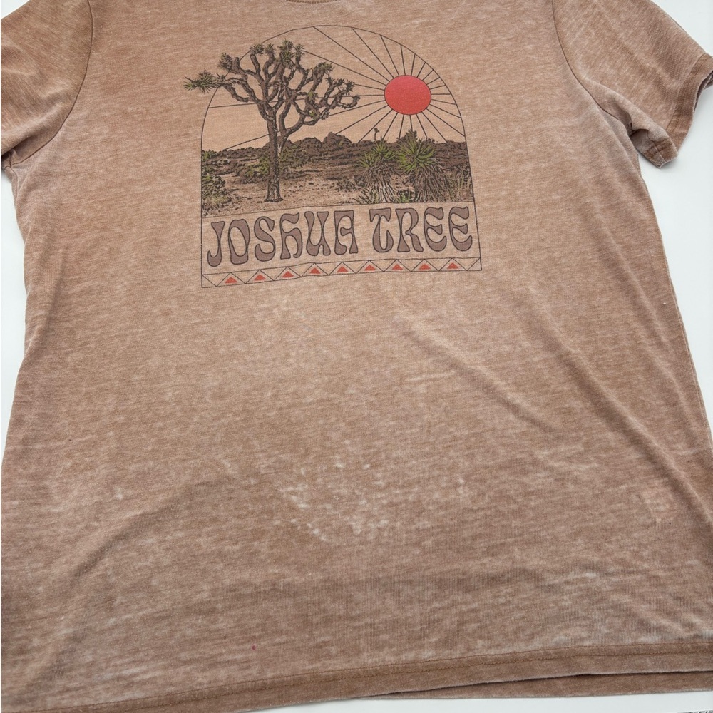 Lucky Brand Joshua Tree Graphic Tee - Brown with Red Accent